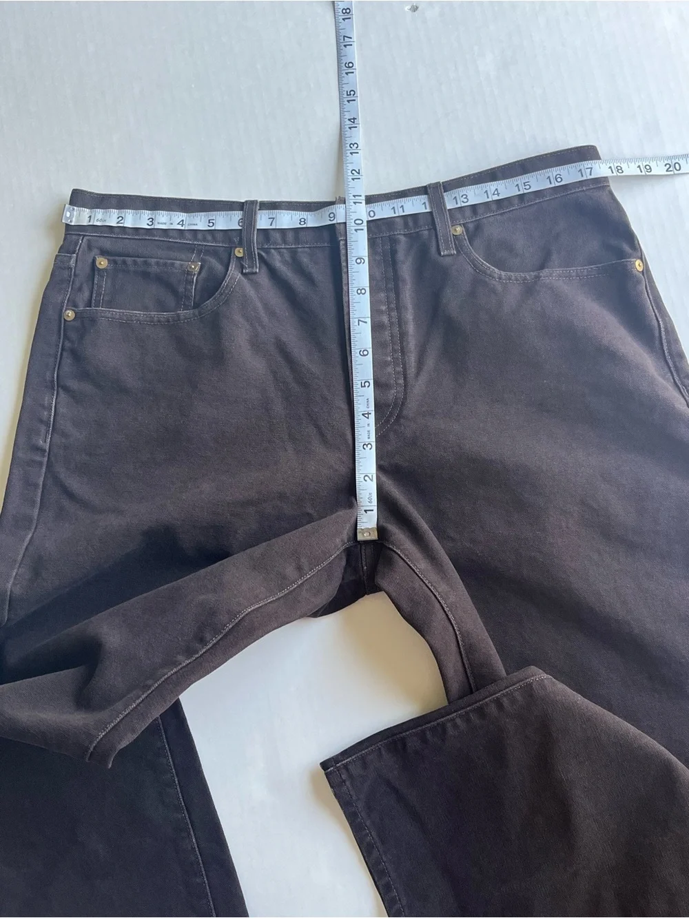 Sid Mashburn Men’s Brown Cotton Canvas Straight Leg 5-Pocket Button Fly Pant 36